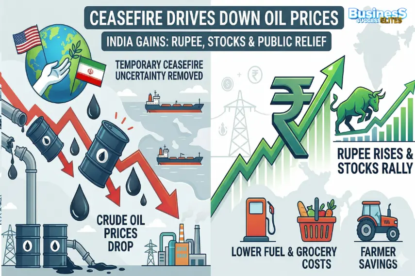 Oil Price Drop After US-Iran Ceasefire: Rupee Surges 50 Paisa Against Dollar