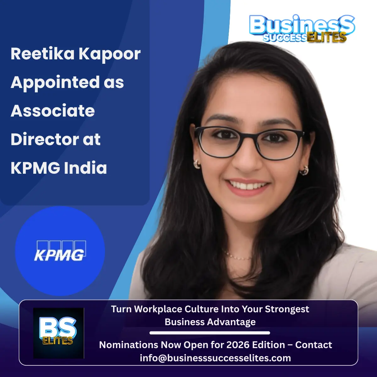 Reetika Kapoor appointed as Associate Director at KPMG India.